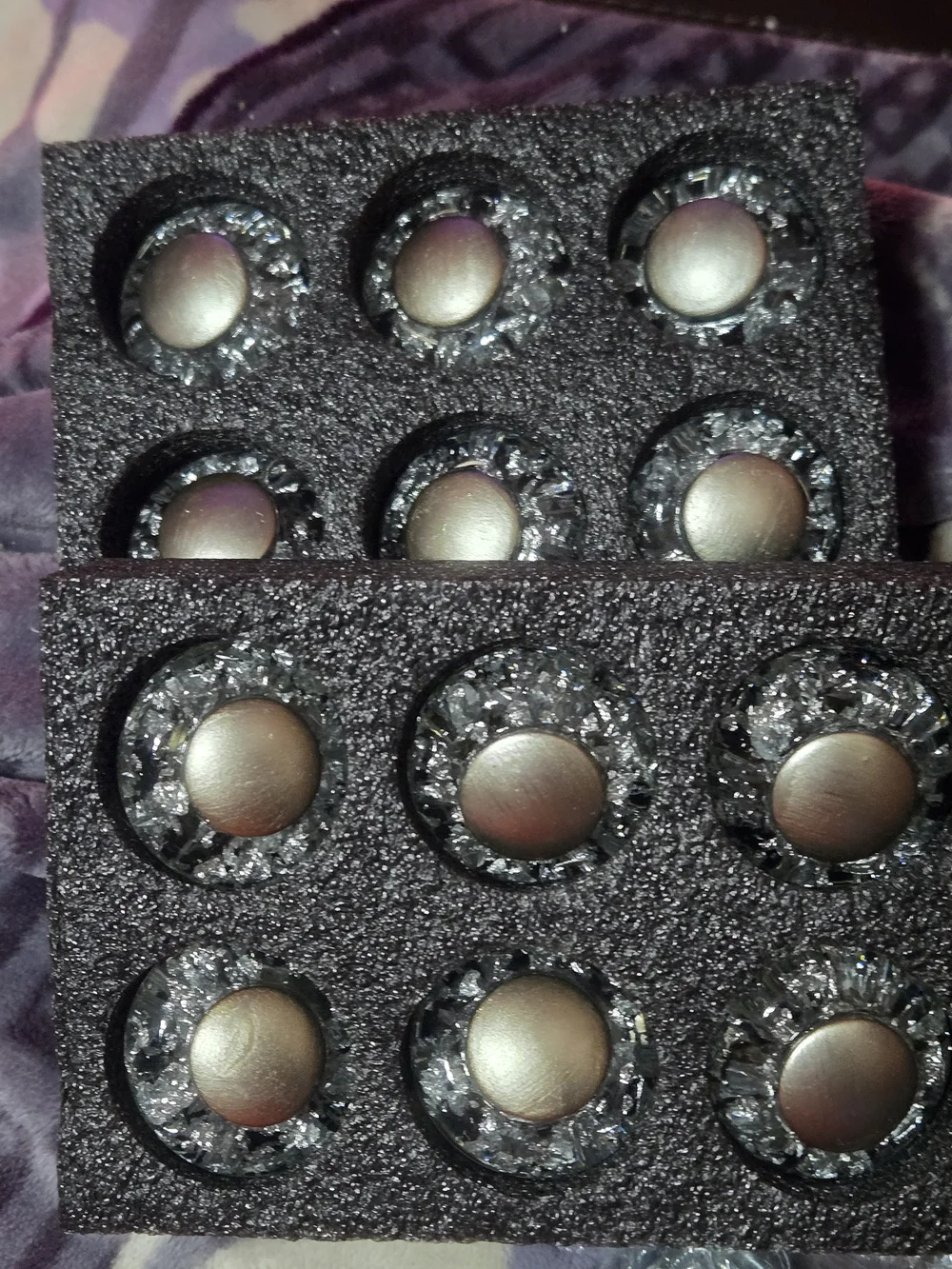 Crystal Resin Drawer Knobs in Silver Tone